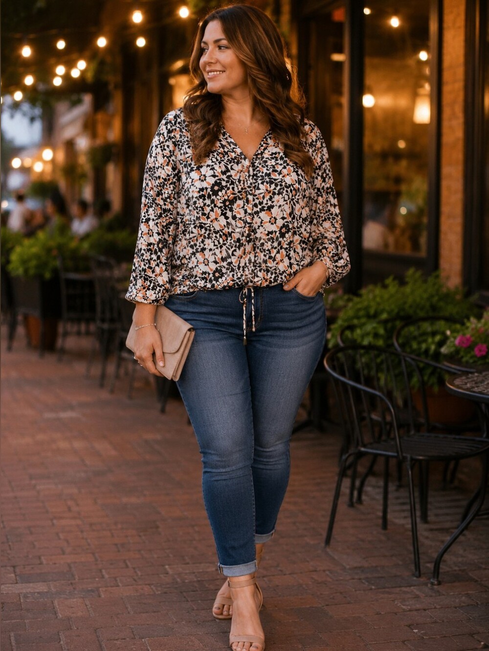 Croft & Barrow Floral V Neck Blouse. NWOT